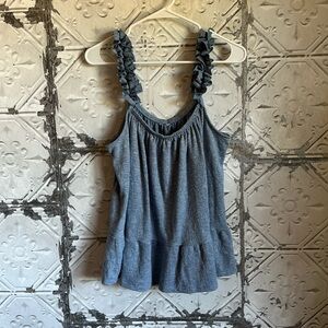 Maurices light blue ruffle tank
